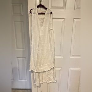 White, Striped High-Low Sundress - Size Small